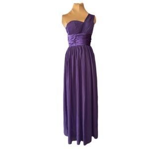 NWT Manjiali Elegant Purple One-Shoulder Maxi Dress‎ Women's Small